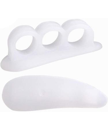 Pedimend Silicone Gel Hammer Toe Protectors - Toe Separator for Crooked Toes - Unisex Foot Care - White (2 Pair) - Buy Online on GoSupps.com