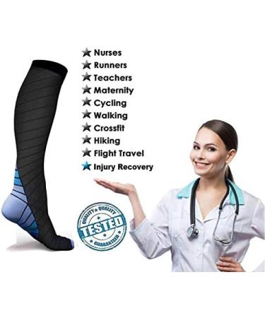 Zlyj Compression Socks for Men & Women 3 Pairs Knee Socks for Fitness & Relaxation XL Size - Buy Online on GoSupps.com