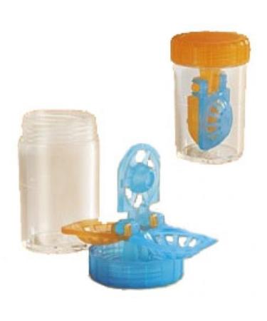 Contact lens case for soft contact lenses with basket