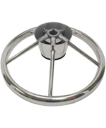 iSure Marine 13-1/2 Inch 5-Spoke Destroyer Style Stainless Boat Steering Wheel for Boat Yacht - Buy Online on GoSupps.com