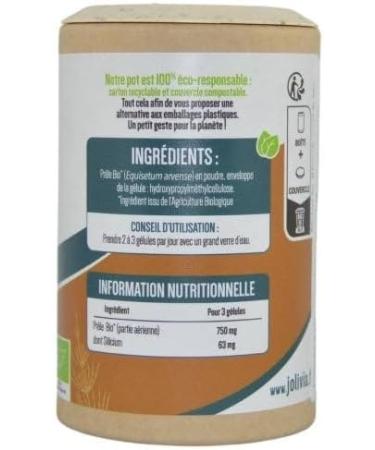 Horsetail Organic - 200 Vegetable Capsules of 250 mg | Capsule Size | Food Supplement | Vegan | Made in France - Buy Online on GoSupps.com
