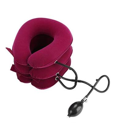 Tkmars Inflatable Neck Support Pillow - Adjustable Cervical Spine Relief for Pain Travel & Office - Unisex Red - Buy Online on GoSupps.com