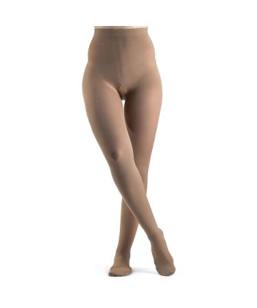 SIGVARIS Women’s Style Soft Opaque 840 Closed Toe Pantyhose 20-30mmHg - Small Short - Chai