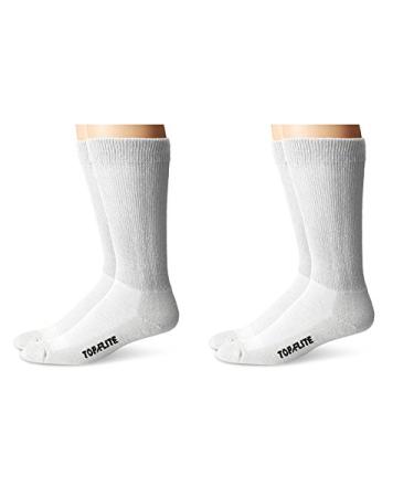 Top Flite Diabetic Non-Binding Cushion Ultra Dri Mid-Calf Socks 4 Pair Pack Shoe Size: 9-13 White