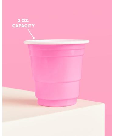 XO Fetti Pink Plastic Shot Glasses - 50 Pack 2 oz Disposable Cups for Bachelorette, Birthday, Baby Shower - Party Decorations and Favors - Buy Online on GoSupps.com