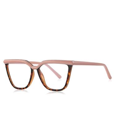 Fatigue Relieve Cat-Eye Classic Computer Readers Blue Light Blocking Reading Glasses Eyewear Flat Light Mirror +200 Pink