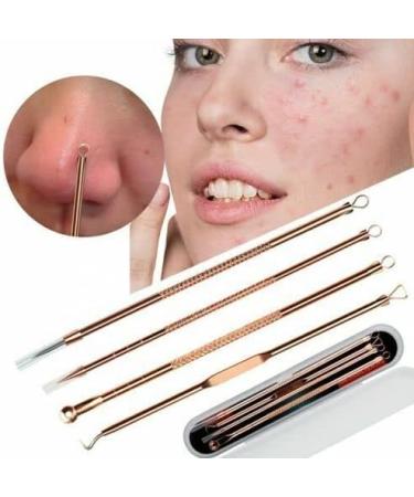 Blackhead Remover Tool Pimple Popper Tool Kit Stainless Steel Acne Needles Easy Removal of Pimples Acne Whitehead Blemish Zit Removing Forehead Facial and Nose (Rose Gold) - Buy Online on GoSupps.com