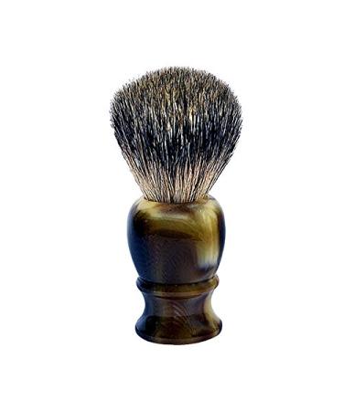 pure badger shaving brush with imitation brown horn handle