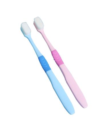Minkissy 2 STK toothbrush oral fur child for teeth portable portable pink bluetii peripolance pink safety sleep light adult wall cabinet blue care women pp
