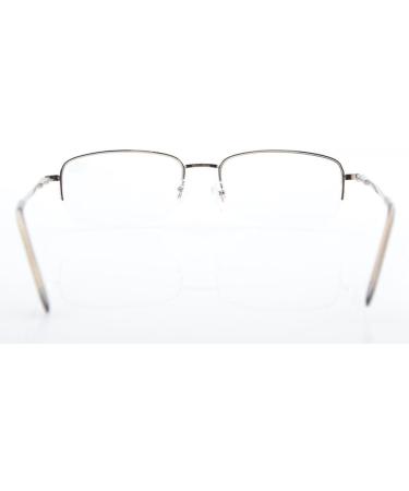 Eyekepper Classic Metal Half-Rim Reading Glasses - Spring Hinges - Silver +0.75 | Stylish & Comfortable Eyewear - Buy Online on GoSupps.com