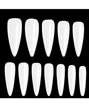 600PCS Extra Long Stiletto Acrylic Press On Nails - Full Cover Natural False Nail Tips for Salon & Home Use - Buy Online on GoSupps.com