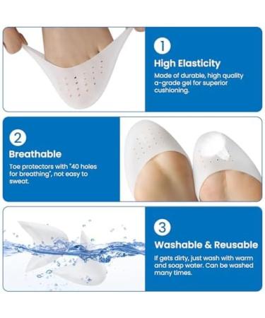 Toe Protection Silicone Caps - 4pcs Gel Pads for Ballet & High Heels | Pain Relief & Comfort - Buy Online on GoSupps.com