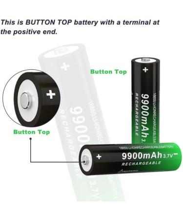 Buy 8 Pack Button Top 18650 Rechargeable Battery 9900mAh - High Capacity 3.7V for Headlamp & Flashlight | International Shipping - Buy Online on GoSupps.com