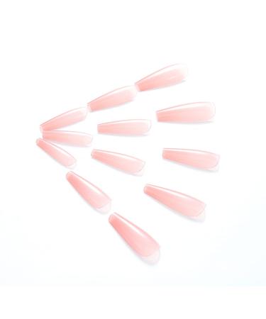 Brishow Coffin Artificial Nails | Long Pink Press-On Ballerina Acrylic Nails | 24 PCS for Women & Girls - Buy Online on GoSupps.com