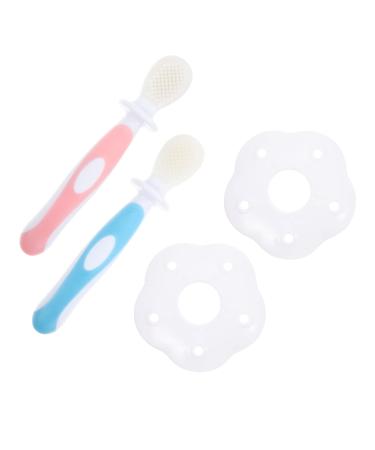 Healeved 2 Sentences toothbrush tooth cleaning brush Tool for dental care silicone cleaning brush children tooth cleaning brush cleaning accessories cleaning agent pebble gel baby clean 1 piece (1 Pack) pink