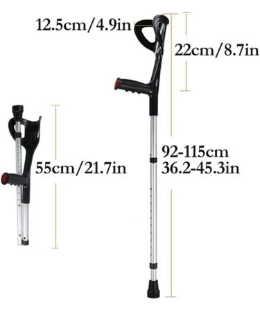 Adult Underarm Crutches Portable Folding Aluminum Forearm Crutches Adjustable Canes for 55-75 Inch Height Canes Independence - Buy Online on GoSupps.com