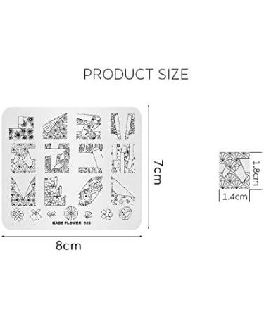 Alexnailart Nail Art Stamping Plate Flowers Geometric Template Image Plate Nail Art Tools (FL020) - Buy Online on GoSupps.com