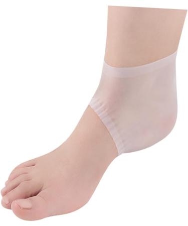 minkissy 3 Pairs Heel Soreness Relief Cushion Sleeves Shoe Inserts Silica Protective Sleeve Pedicure Heel Crack Men and Women White Soft - Buy Online on GoSupps.com