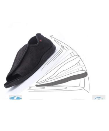 TINAYAUE Men's Diabetic Slippers Extra Wide Fit | Home Shoes for Arthritis & Edema | Adjustable Closure | Orthopedic Footwear for Swollen Feet | Black, Size 10 - Buy Online on GoSupps.com