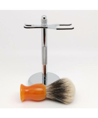 Lefeda Simply Men's Shaving Brush & Double Edge Razor Set - Premium Silver Holder - Perfect for Smooth Shaves - 2.9x6 Inches - Buy Online on GoSupps.com