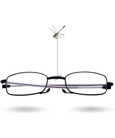 Foldable Metal Reading Glasses 2.5x | High-Quality Rectangular Specs with Telescopic Flip Top Etui | Stylish Reading Aid for Men & Women - Buy Online on GoSupps.com