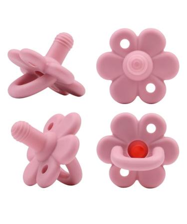 Multi-Colored Flower-Shaped Silicone Baby Pacifiers - Chew Toys for Comfort & Soothing - Buy Online on GoSupps.com
