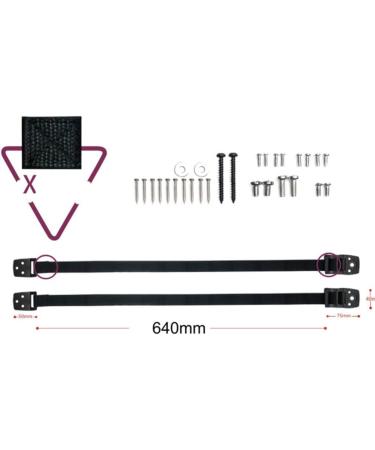 2 Pcs TV Straps Child Safety Furniture Anchors - Adjustable Wall Mounts for Baby Proofing Flat Screen TVs, Dressers & Cabinets - Heavy Duty, Long VESA Screws for Latest TVs - Black - Buy Online on GoSupps.com