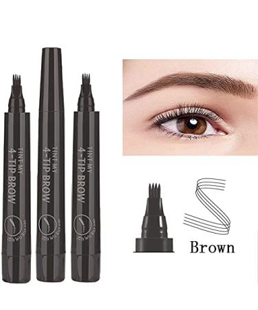 All'nBox Waterproof Microblading Eyebrow Tattoo Pen - 3PCS Set | Micro-Fork Tip Applicator for Natural Looking Brows | Long Lasting Brown Pencil - Buy Online on GoSupps.com