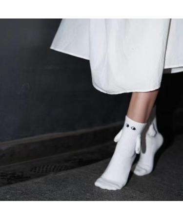 2023 Magnetic 3D Doll Couple Socks - Unisex Funny Hand in Hand Design (2 Pair/White) - Buy Online on GoSupps.com