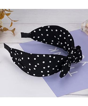 Shop Geyan Vintage Bow Headbands - 2 Pack Red & Black Wide Hair Bands with Dots for Women & Girls - International Shipping Available - Buy Online on GoSupps.com