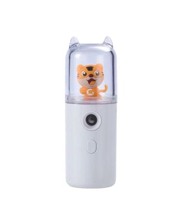 Cute Nano Mist Facial Sprayer Beauty Instrument USB Humidifier Rechargeable Moisturizing Steamer Beauty Tool Nebulizer Face Tiger White Free Size