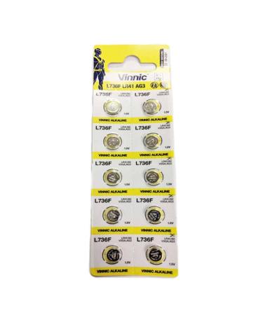 Ag3 L736 192 Alkaline Battery (10 Pack) Used In Watches Calculators Toys Lasers Clocks