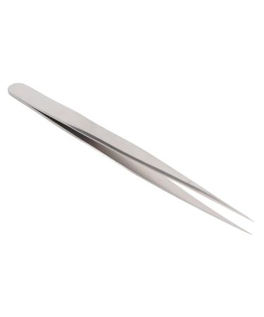 Eyelash Extension Tweezers Grafting Silver Professional Stainless Steel Eyelash Tweezers for Beauty Salon (Straight Tweezers)