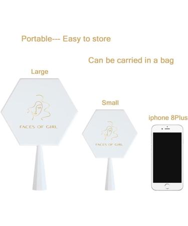 Large Cute Handheld Mirror for Shaving Salon & Makeup - Portable Single-Sided Vanity Mirror for Men & Women - Buy Online on GoSupps.com