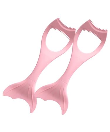 Didiseaon 2pcs Mascara Brush Gel Nail Polish Reusable Eye Stencil Reusable Eyeliner Applicator Pink