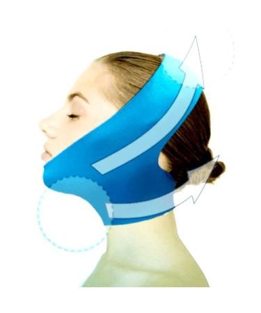 New Version Beauty V-Line Face Chin Neck Facial Skin Lift Up Belt Mask - Blue by Dexac