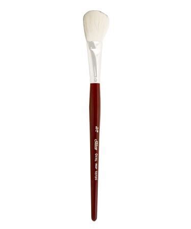 Silver Brush Limited 5519S Silver Mop White Oval Brush, Oil, Acrylic, and Watercolor Brush, Short Handle, Size 3/4" White Oval Size - 3/4