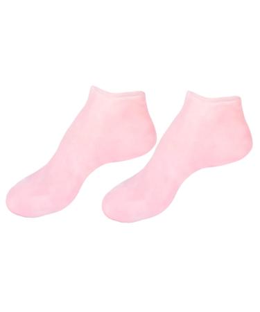 GALPADA 1 Pair Sock Moisturizing Oil Essential Skin Protect Soles Reusable Hard Silicone Gel Exfoliating Tableware Sucker Women s Foot Proof Moisture Spa Pink High Heel Sebs Women's Pink 35X7X1cm