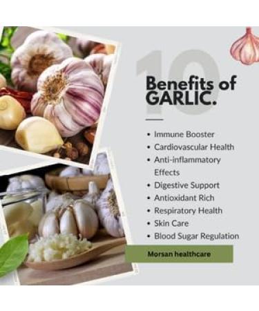 Morsan Healthcare Odorless Garlic Capsules 500 mg | Allium sativum | 60 Vegan Capsules | Herbal Supplement | Vegan, Gluten-Free, GMO-Free | Natural Herbal Supplement | Pack of 1 Bottle - Buy Online on GoSupps.com