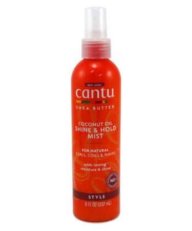 Cantu Natural Hair Coconut Oil Shine & Hold Mist 8.4 Ounce Spry (248ml) (2 Pack)