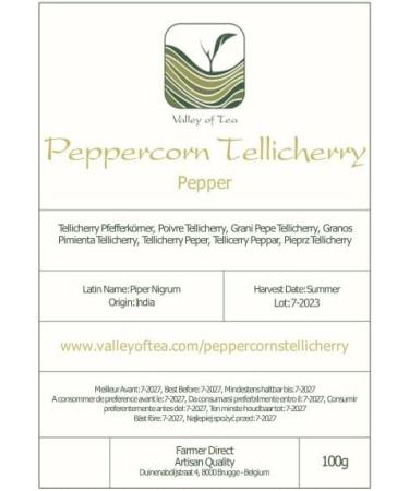Organic Tellicherry Black Peppercorns for Grinder - Premium 100g Peppercorn Pack - Buy Online on GoSupps.com