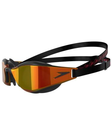 Speedo Fastskin Hyper Elite Adult Mirrored Goggles Unisex One Size Black/Oxide Grey/Fiery Gold