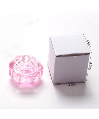 2 Pcs Glass Crystal Nail Art Acrylic Liquid Powder Dappen Dish Cups - Pink - Buy Online on GoSupps.com