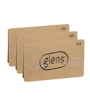 Glen's mini reading glasses |Reading glasses +2.5 in Eco Pack |Pack with 3 non -slip reading glasses for men and women |Armless emergency glasses in pocket format |Available in different strength 3 Pack Eco strength +2.5