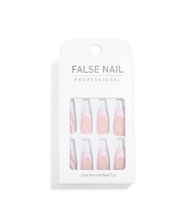 Sethexy Swirl Artificial Tonsiling Brief French Acrylic Nails - 24 Shiny White Abstract Nails for Women & Girls | International Shipping - Buy Online on GoSupps.com