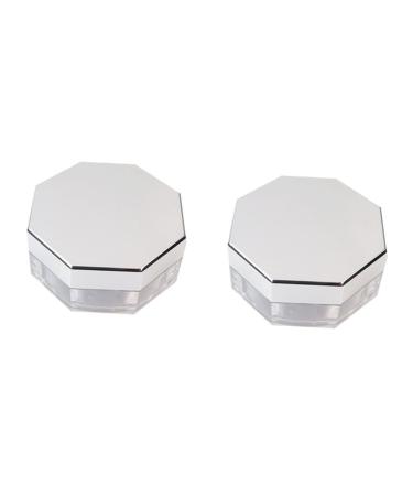 LIFKOME Loose Powder Holder 2 Sets Octagonal Loose Powder Box Baby Holder Powder Puff Loose Powder Cases Cosmetic Rack Portable