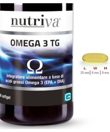 Nutriva Omega 3 TG - Food supplement based on fish oil rich in omega 3 fatty acids (90 capsules) - Buy Online on GoSupps.com