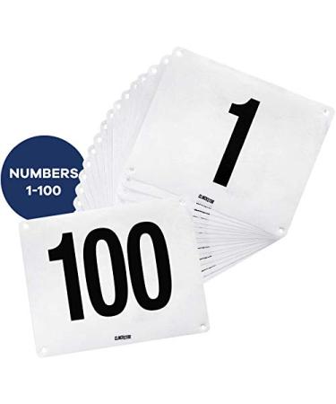 Clinch Star Running Bib Replacement Large Numbers for Marathon Race Events - Tyvek Tearproof Waterproof 6X7.5 in. NO PINS Numbers 1-100
