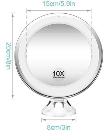 QUR 10X Magnifying Mirror with Light Makeup Mirror with Lights Dimmable LED Makeup Mirror for Bathroom Bedroom Hotel Easy to Use - Buy Online on GoSupps.com