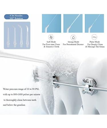 Traveling Mini Water Flosser - Rechargeable Handheld Oral Irrigator with IPX7 Waterproof 3 Modes & 4 Jet Tips for Teeth & Braces Care - Buy Online on GoSupps.com